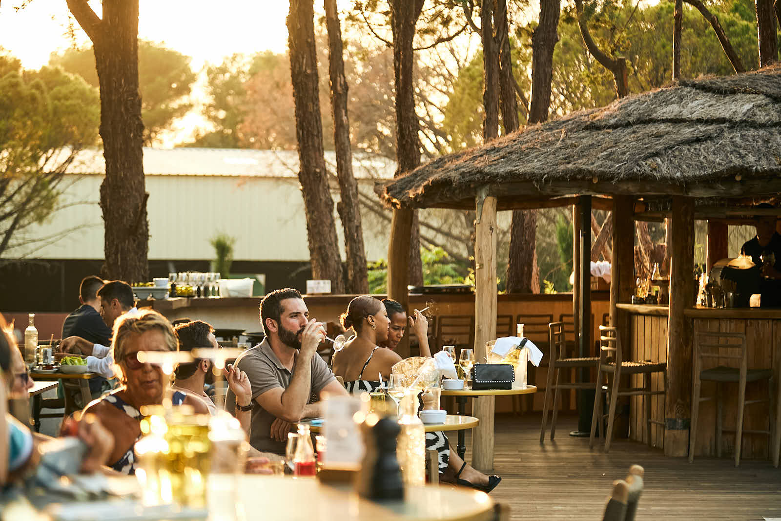 sunset bord de piscine