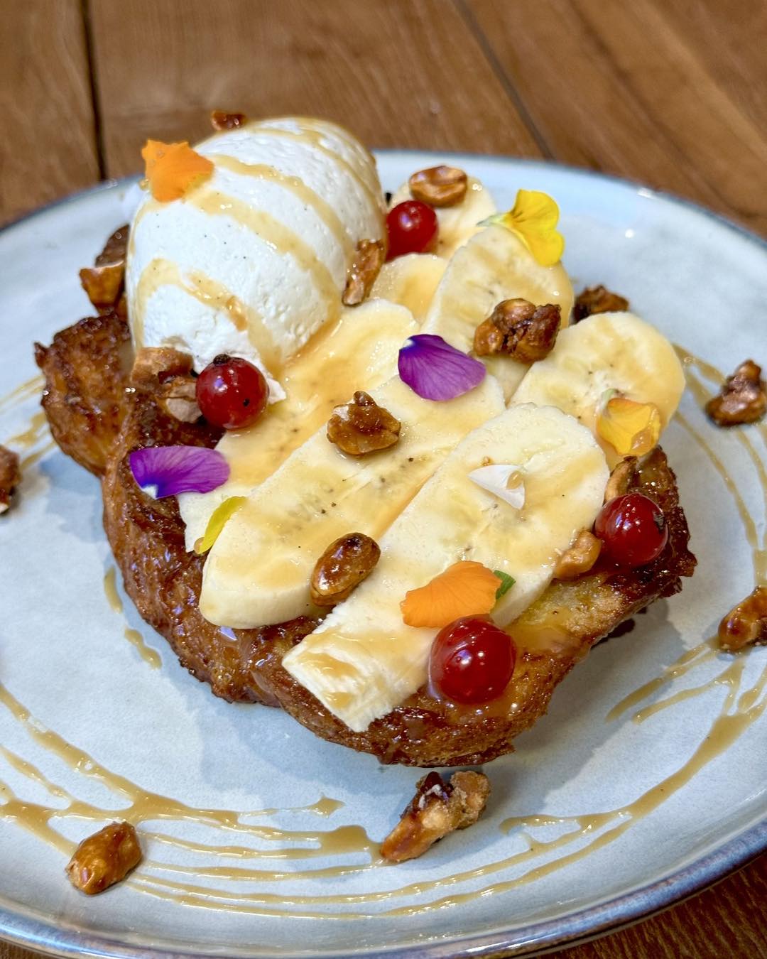 brioche perdue banane caramel au setclub brunch